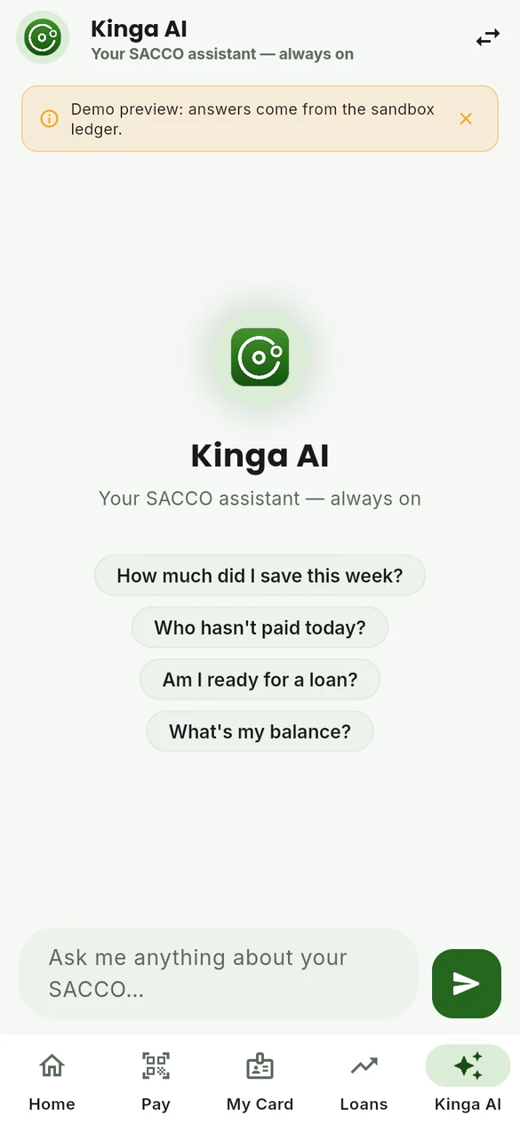 Kinga AI assistant chat